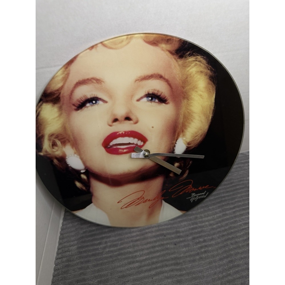 Marilyn Monroe 2011 Glass Round Wall Clock 14" Not Working